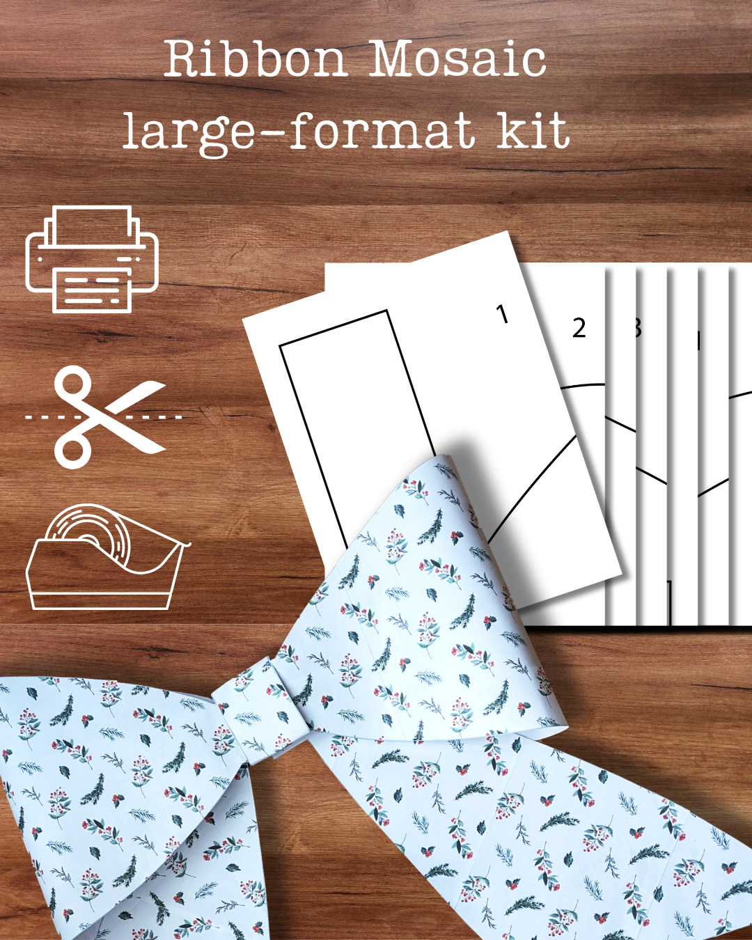 Mosaic Bow Grand Format - Printable Letter Size PDF Set