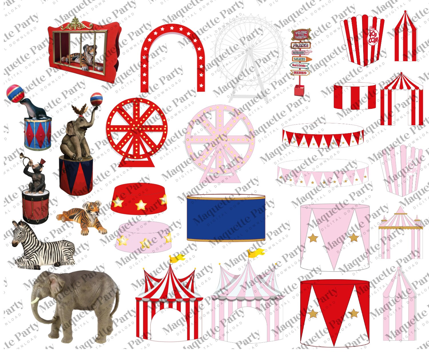 Circus party, design , event mockup, baby shower, birthday, designs